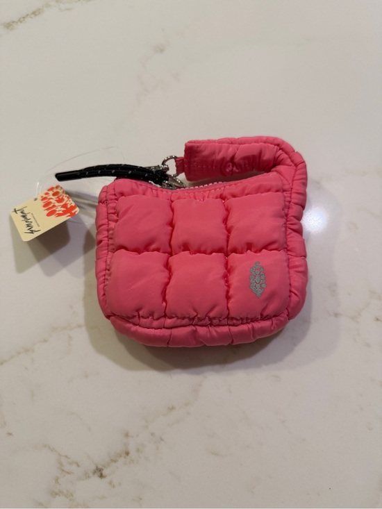 Free People Accessories - Free People Pink Quilted Mini Wristlet Card Case